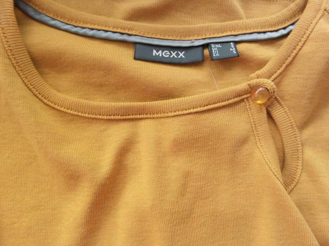 Mexx Rozmiar S Kolor Złoty Crew Neck Bluzka Krótki rękaw Materiał Bawełna 100%