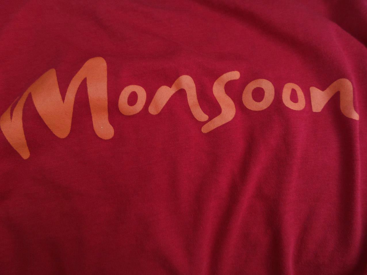 Monsoon Rozmiar S Kolor Czerwony Okrągły dekolt T-Shirt Krótki rękaw