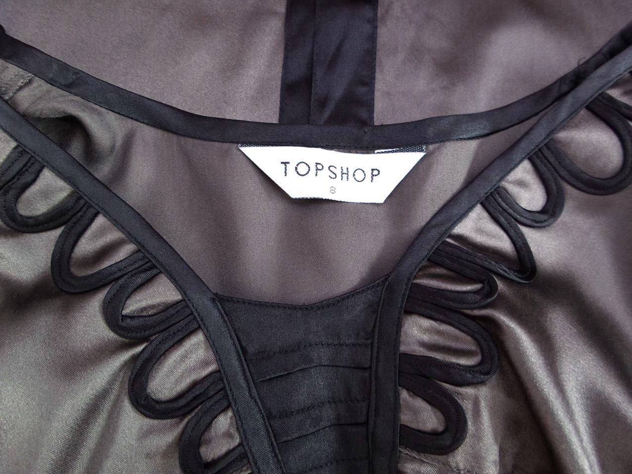 Topshop Rozmiar 8 (36) Kwadratowy dekolt Sukienka A-Line Bezrękawnik Midi