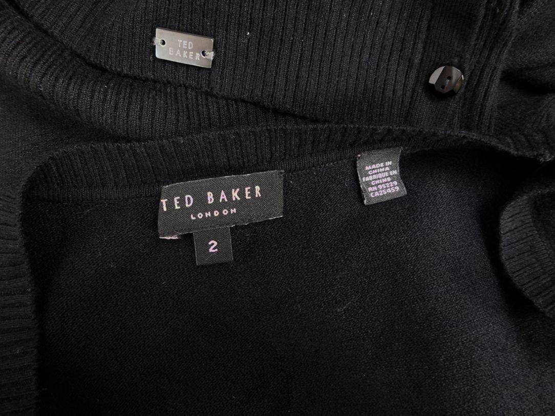 Ted Baker London Rozmiar 2 ( 38) Kolor Czarny Kamizelka Kardigan Bezrękawnik Materiał Wiskoza