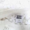 Vero moda Rozmiar M Kolor Kremowy Głęboki Serek Sweter Krótki rękaw