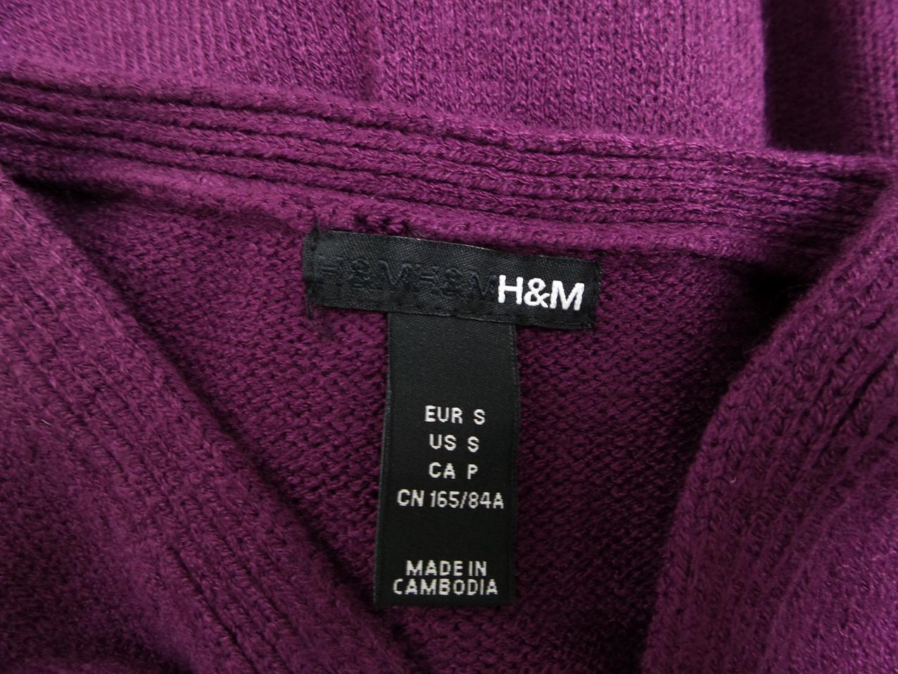 H&m Rozmiar S W serek Kardigan Zapinany Rękaw 3/4 Cienka dzianina