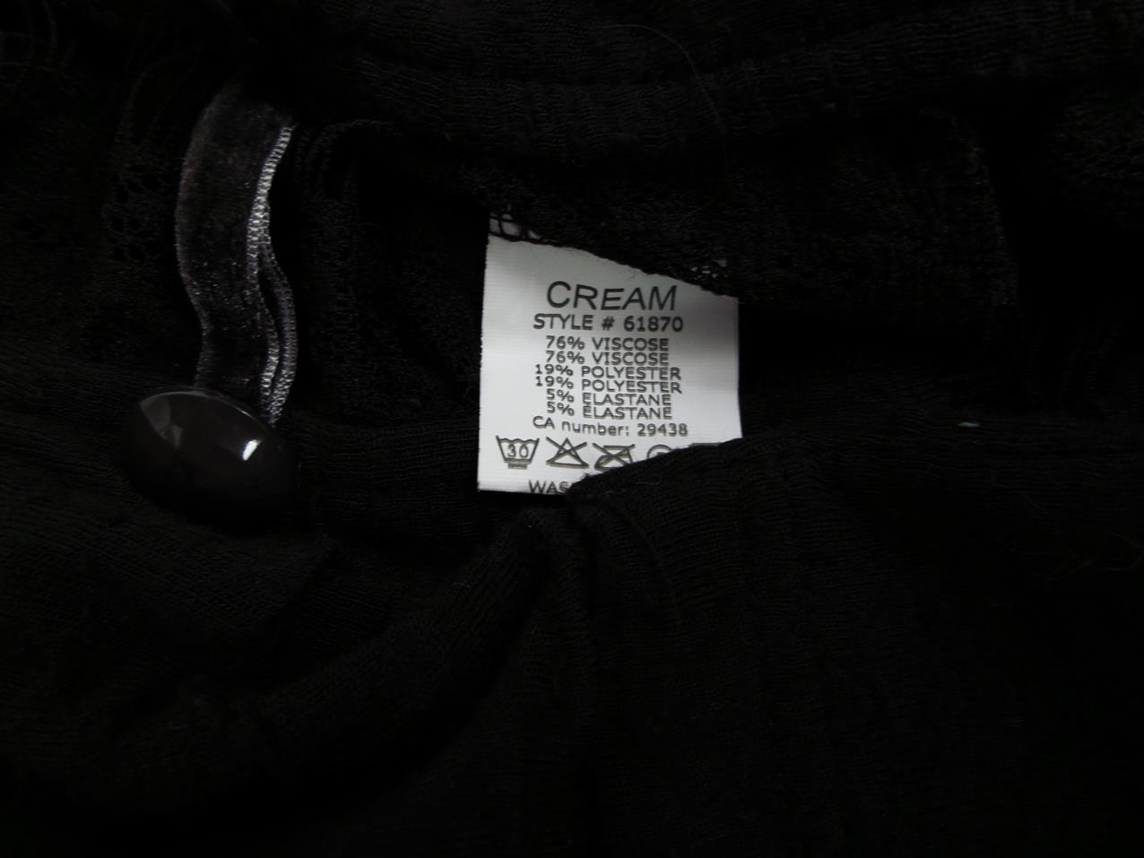 Cream Rozmiar M Split Crew Neck Tunika Zapinana Bluzka Długi rękaw Materiał Wiskoza