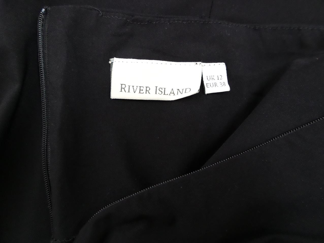 River island Rozmiar 38 Kolor Czarny Halter Sukienka Ołówkowa Bezrękawnik Midi