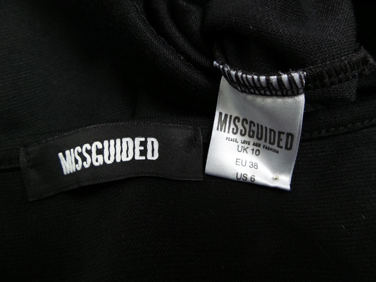 Missguided Rozmiar 38 (10) Kolor Czarny W łódkę Bluzka Crop Top Długi rękaw