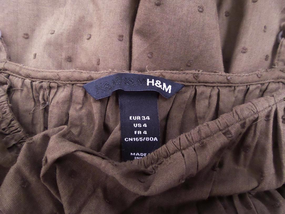 H&m Rozmiar 34 Kwadratowy dekolt Sukienka Letnia Bezrękawnik Do Kolan Materiał Bawełna 100%