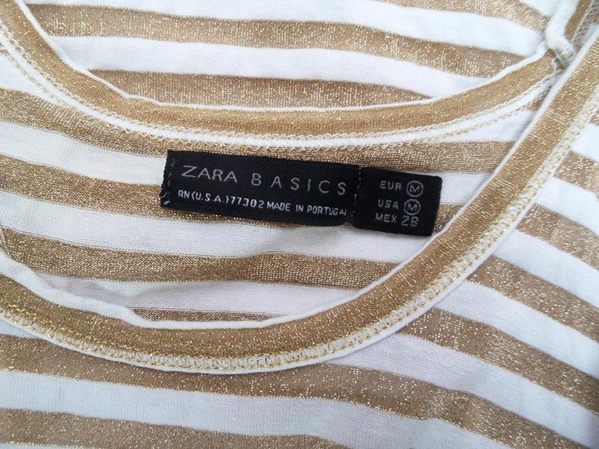 ZARA BASIC Rozmiar M Kolor Złoty Okrągły dekolt Bluzka Bezrękawnik