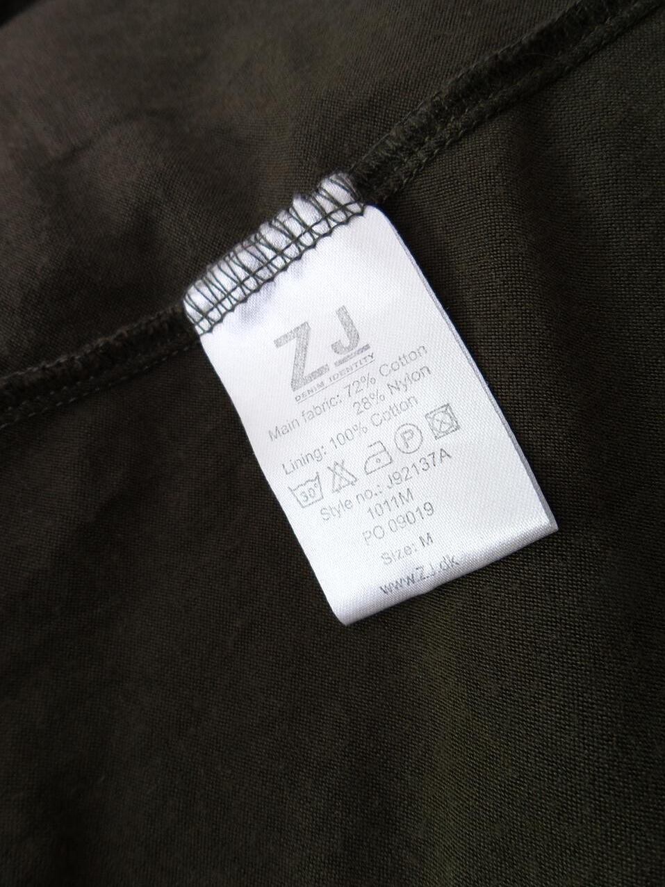 Zj denim Rozmiar M Kolor Khaki Dekolt U Sukienka Mini Bezrękawnik Krótka Materiał Bawełna