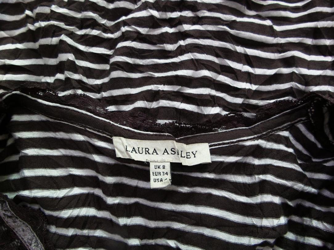 Laura ashley Rozmiar 34 Kolor Brązowy W serek Długi Zapinany Kardigan Długi rękaw Materiał Wiskoza Cienka dzianina