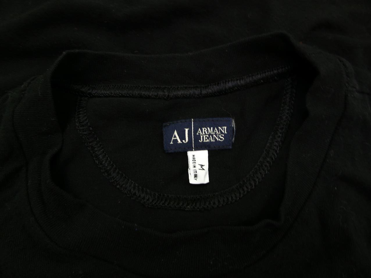 AJ ARMANI JEANS Rozmiar M Kolor Czarny Crew Neck Tunika Bluzka Krótki rękaw Materiał Wiskoza