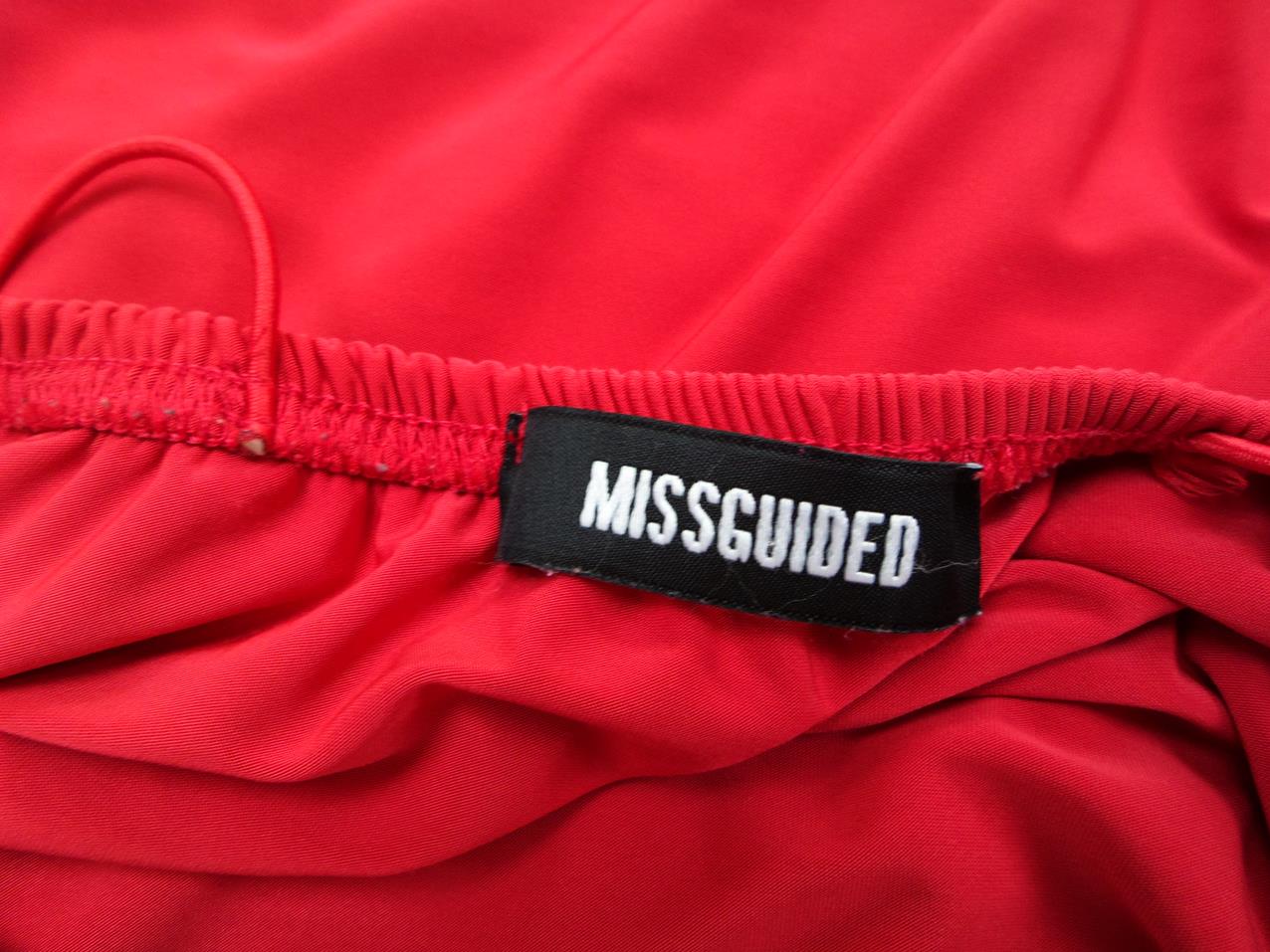 Missguided Rozmiar 34 Kolor Czerwony W serek Suknia Balowa Sukienka Wieczorowa Bezrękawnik Do Kolan