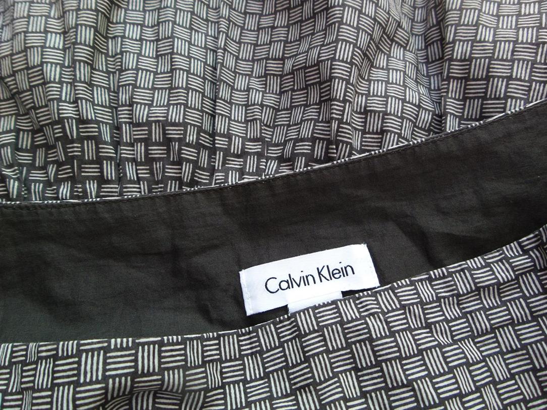 CALVIN KLEIN Rozmiar 4 Kolor Szary A-Line Spódnica Do Kolan Materiał Bawełna