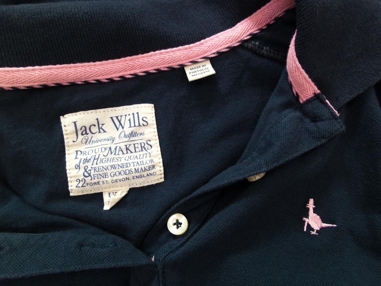 Jack Wills Rozmiar 8 (36) Kolor Granatowy Kołnierz Koszulka Polo Krótki rękaw Materiał Bawełna