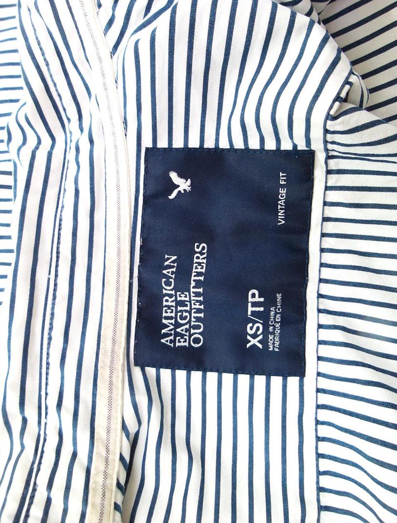 American Eagle Rozmiar XS Kolor Biały Kołnierz Męska Koszula Casual Długi rękaw Materiał Bawełna