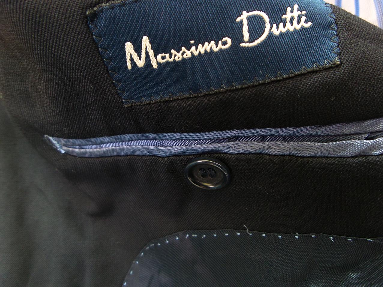 Massimo dutti Rozmiar 46 Kolor Czarny Męska Marynarka Długi rękaw Materiał Wełna