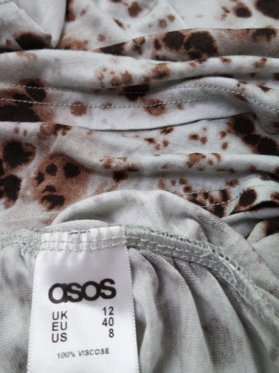 ASOS Rozmiar 40 Kolor Brązowy Okrągły dekolt Sukienka Bodycon Rękaw 3/4 Do Kolan Materiał Wiskoza