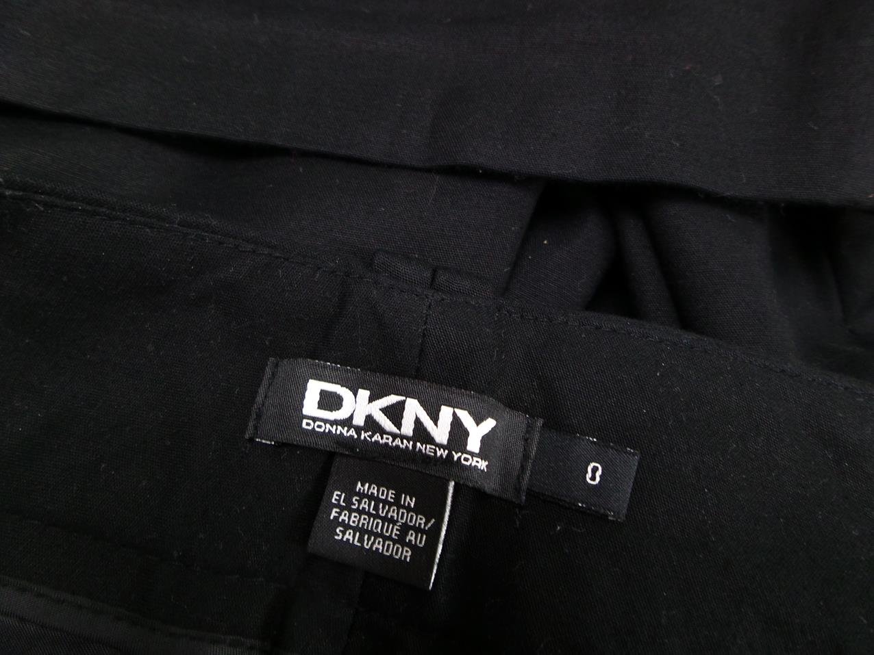 Dkny Kolor Czarny Spodnie Eleganckie Materiał Bawełna