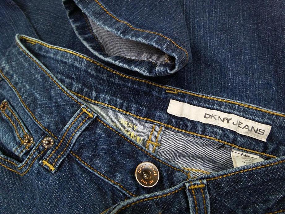 Dkny Rozmiar 6 Kolor Granatowy Spodnie Jeansy Materiał Bawełna