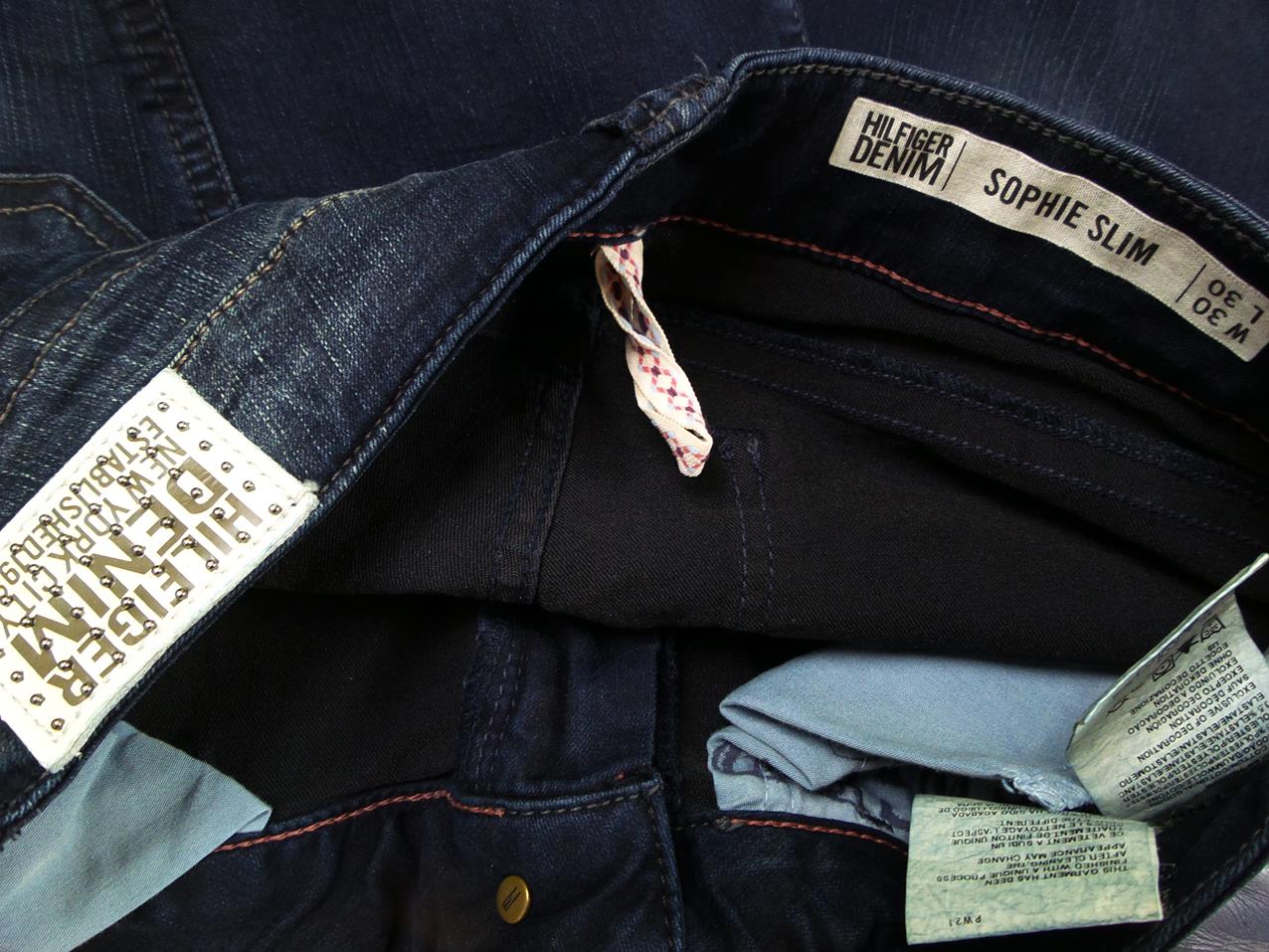 Hilfiger denim Rozmiar 30 Kolor Granatowy Spodnie Jeansy Materiał Bawełna