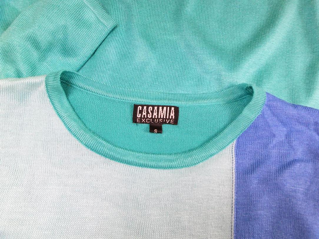 Casamia Exclusive Rozmiar S Kolor Niebieski Crew Neck Tunika Bluzka Dzianina Rękaw 3/4 Materiał Akryl 100%