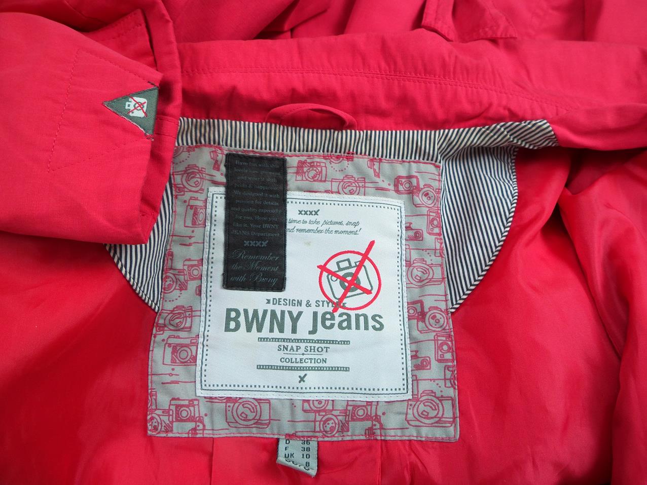 BWNY JEANS Rozmiar 36 Kolor Fuksja Płaszcz Długi rękaw