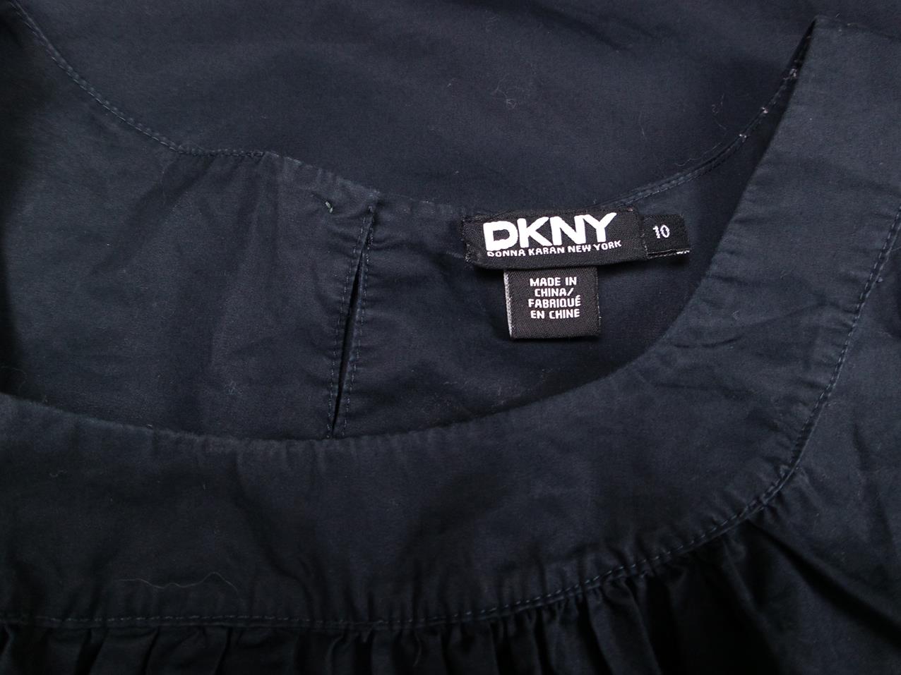 Dkny Rozmiar 10 (38) Kolor Czarny Okrągły dekolt Tunika Bluzka Bezrękawnik Materiał Bawełna 100%