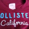 Hollister Rozmiar M Kolor Bordowy Okrągły dekolt T-Shirt Krótki rękaw Materiał Bawełna