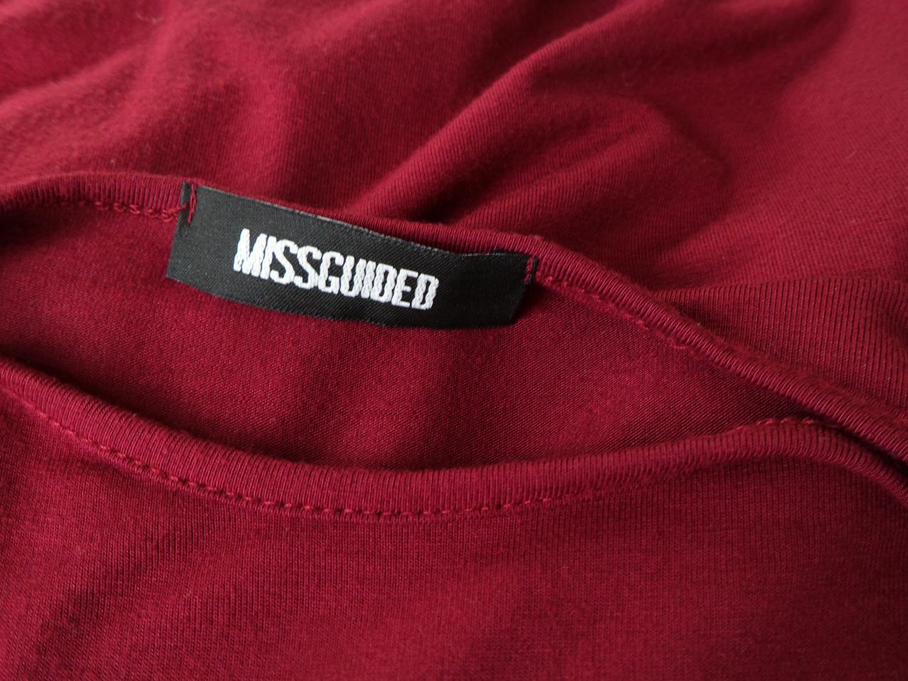 Missguided Rozmiar 8 (36) Kolor Czerwony Okrągły dekolt Tunika Bluzka Rękaw 3/4 Materiał Wiskoza