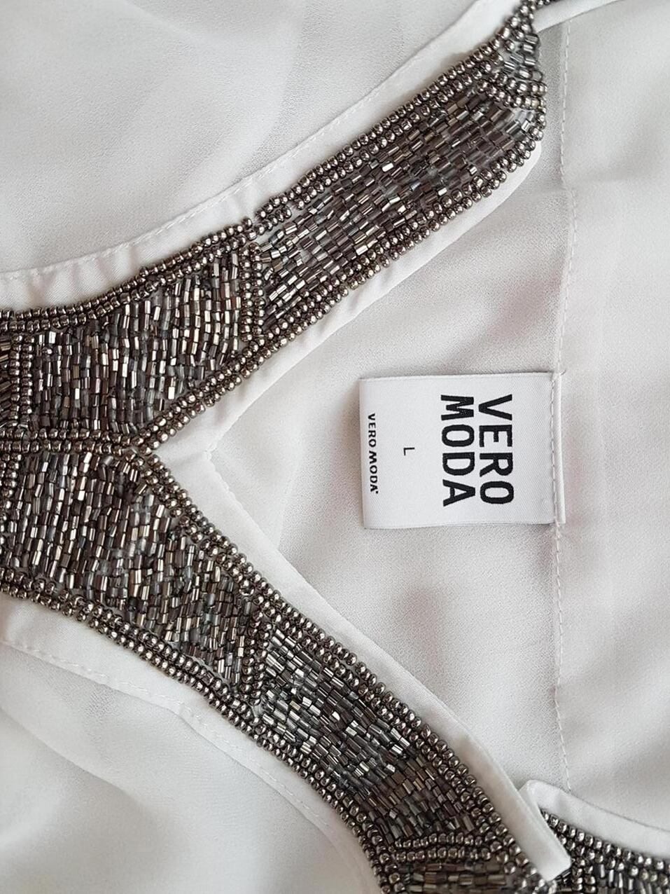 Vero moda Rozmiar L Kolor Biały W serek Tunika Bluzka Rękaw 3/4