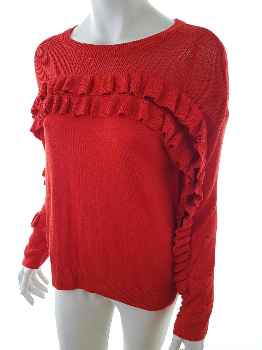 River island Rozmiar 6 Kolor Czerwony Crew Neck Tunika Bluzka Dzianina Rękaw 3/4