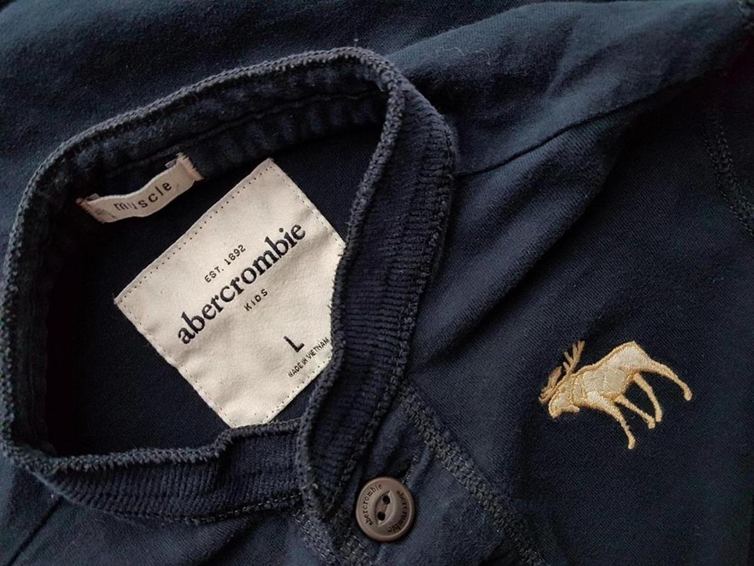 ABERCROMBIE KIDS Rozmiar L Kolor Granatowy Kołnierz Koszulka Polo Długi rękaw Materiał Bawełna 100%