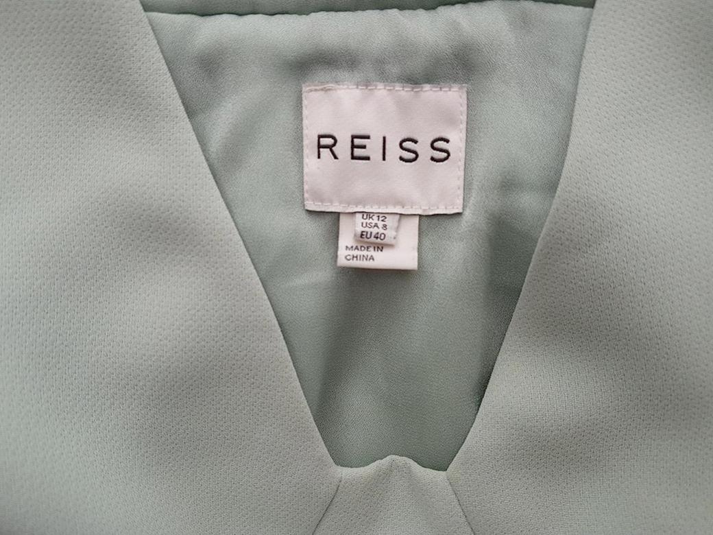 Reiss Rozmiar 40 Kolor Miętowy W serek Sukienka Prostokątna Krótki rękaw Do Kolan