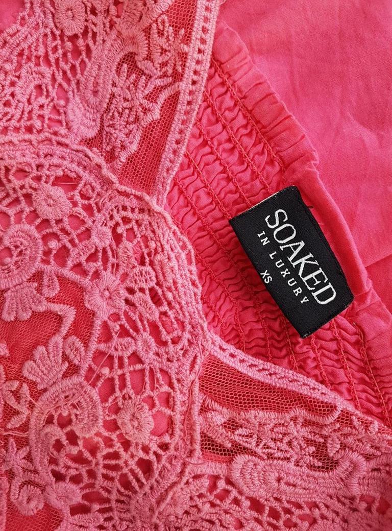 Soaked in luxury Rozmiar XS Kolor Różowy Dekolt Serce Bluzka Peplum Bezrękawnik Materiał Bawełna 100%