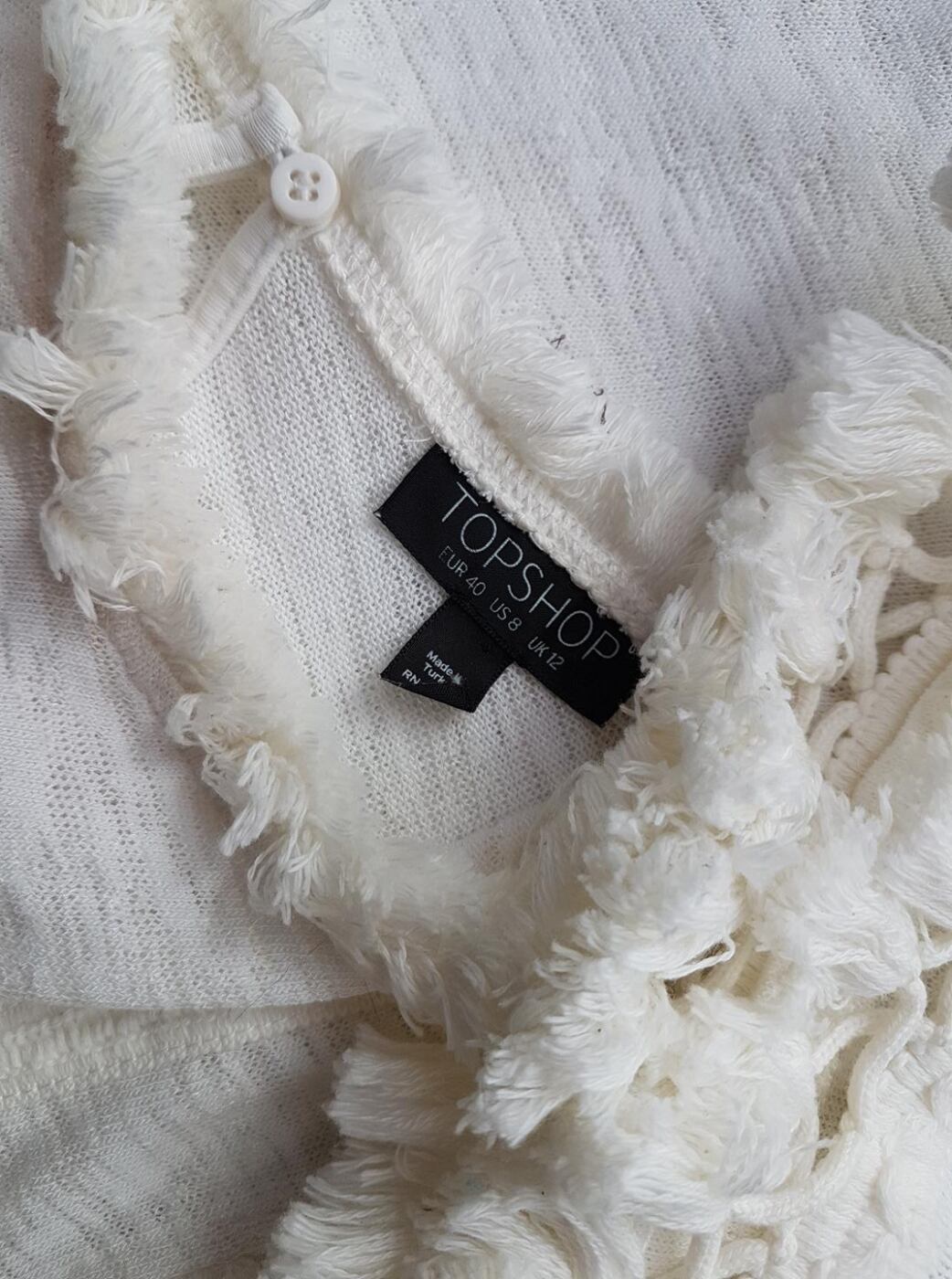 Topshop Rozmiar 40 Kolor Kremowy Crew Neck Bluzka Bezrękawnik