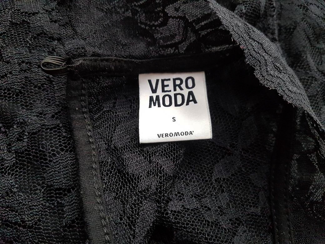 Vero moda Rozmiar S Kolor Czarny Pół golf Sukienka Ołówkowa Bezrękawnik Do Kolan