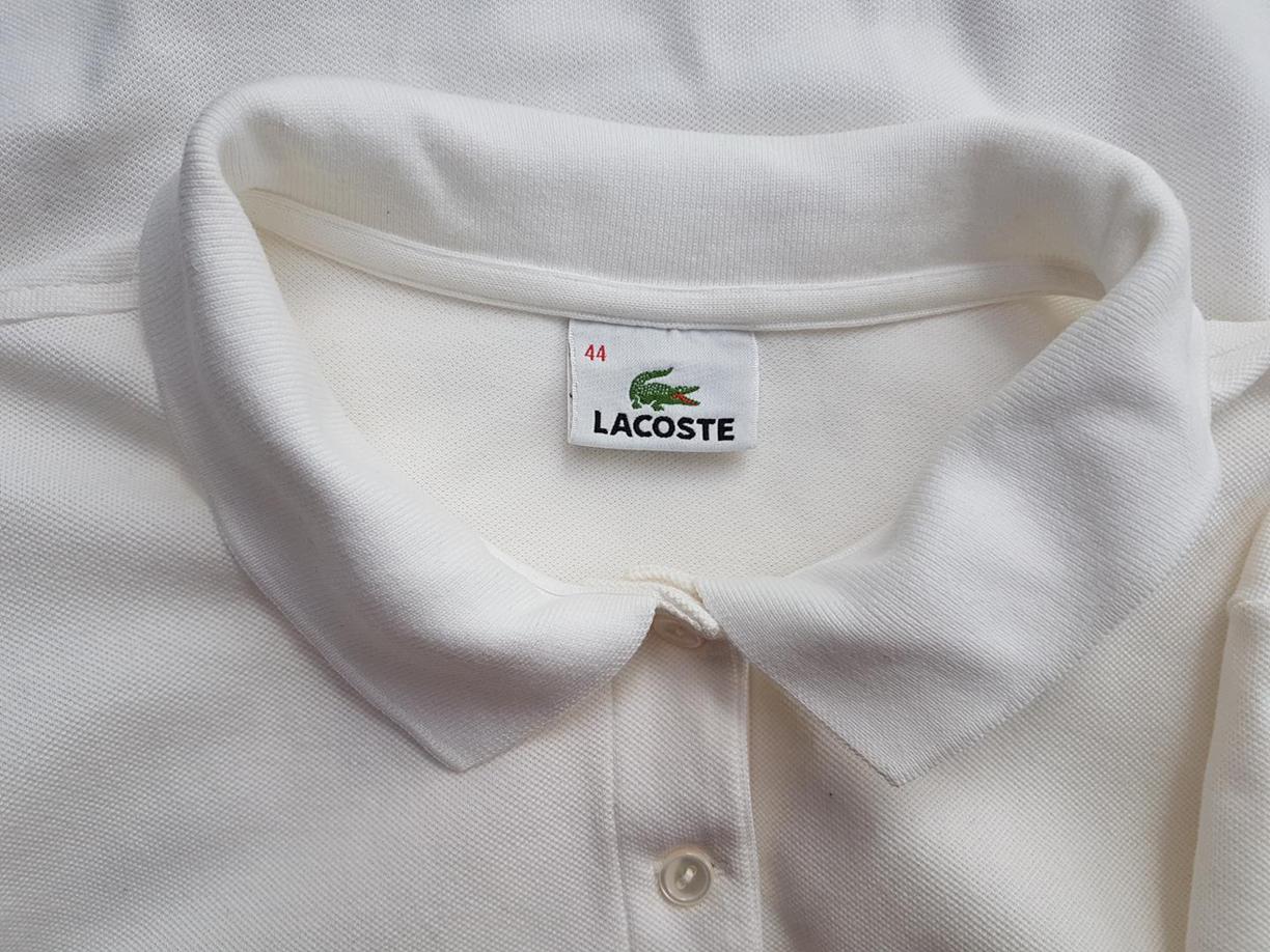 Lacoste Rozmiar 44 Kolor Kremowy Kołnierz Koszulka Polo Krótki rękaw Materiał Bawełna