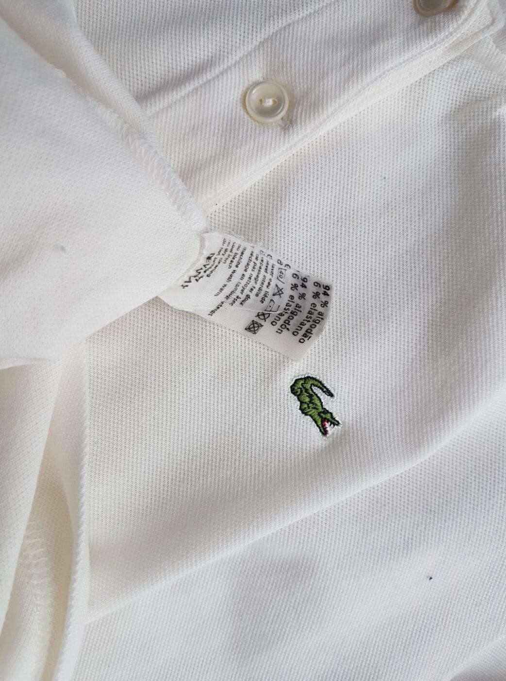 Lacoste Rozmiar 44 Kolor Kremowy Kołnierz Koszulka Polo Krótki rękaw Materiał Bawełna