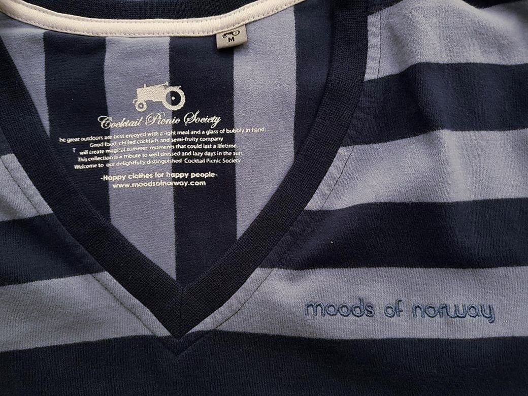 Moods of Norway Rozmiar M Kolor Granatowy Męski T-Shirt Krótki rękaw Materiał Bawełna 100%