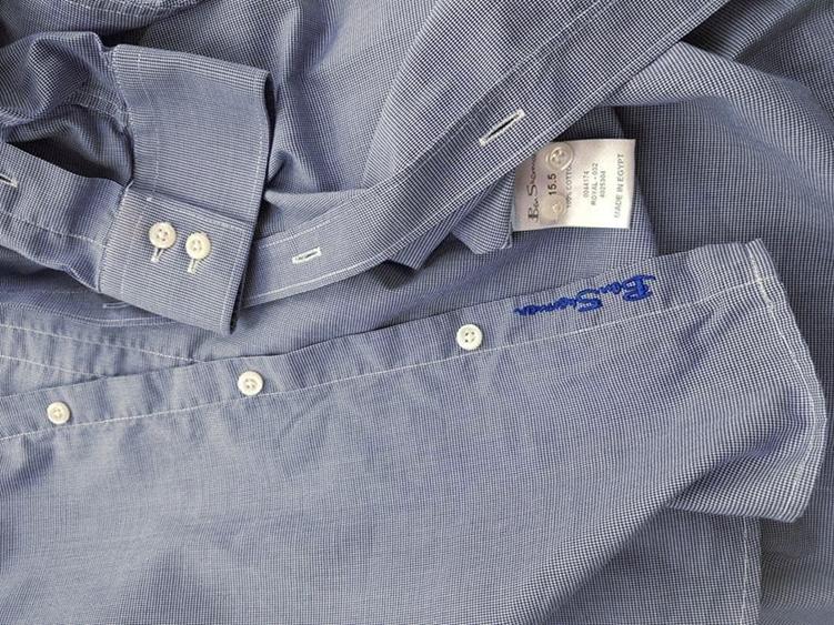 BEN SHERMAN Rozmiar 15 1/2 Kolor Niebieski Kołnierz Męska Koszula Elegancka Długi rękaw Materiał Bawełna 100%