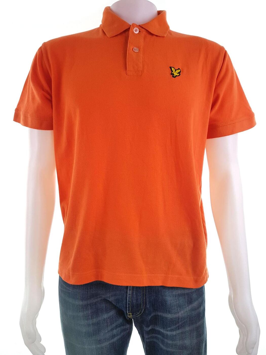 Lyle & Scott Rozmiar M Kolor Pomarańczowy Kołnierz Męska Koszula Polo Krótki rękaw