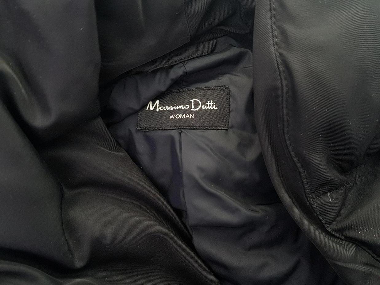 Massimo dutti Rozmiar S Kolor Czarny Płaszcz Długi rękaw