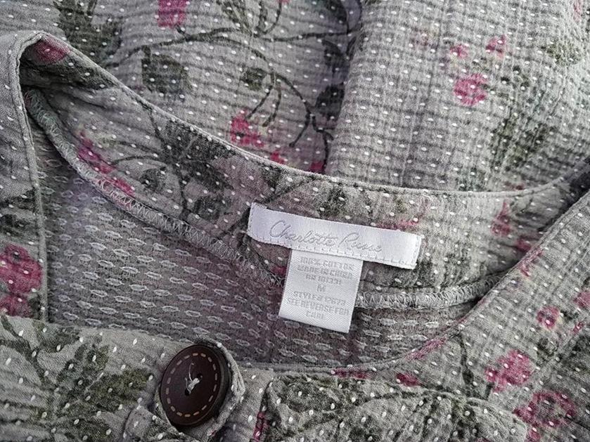 Charlotte russe Rozmiar M Kolor Beżowy Okrągły dekolt Tunika Popover Bluzka Rękaw 3/4 Materiał Bawełna 100%