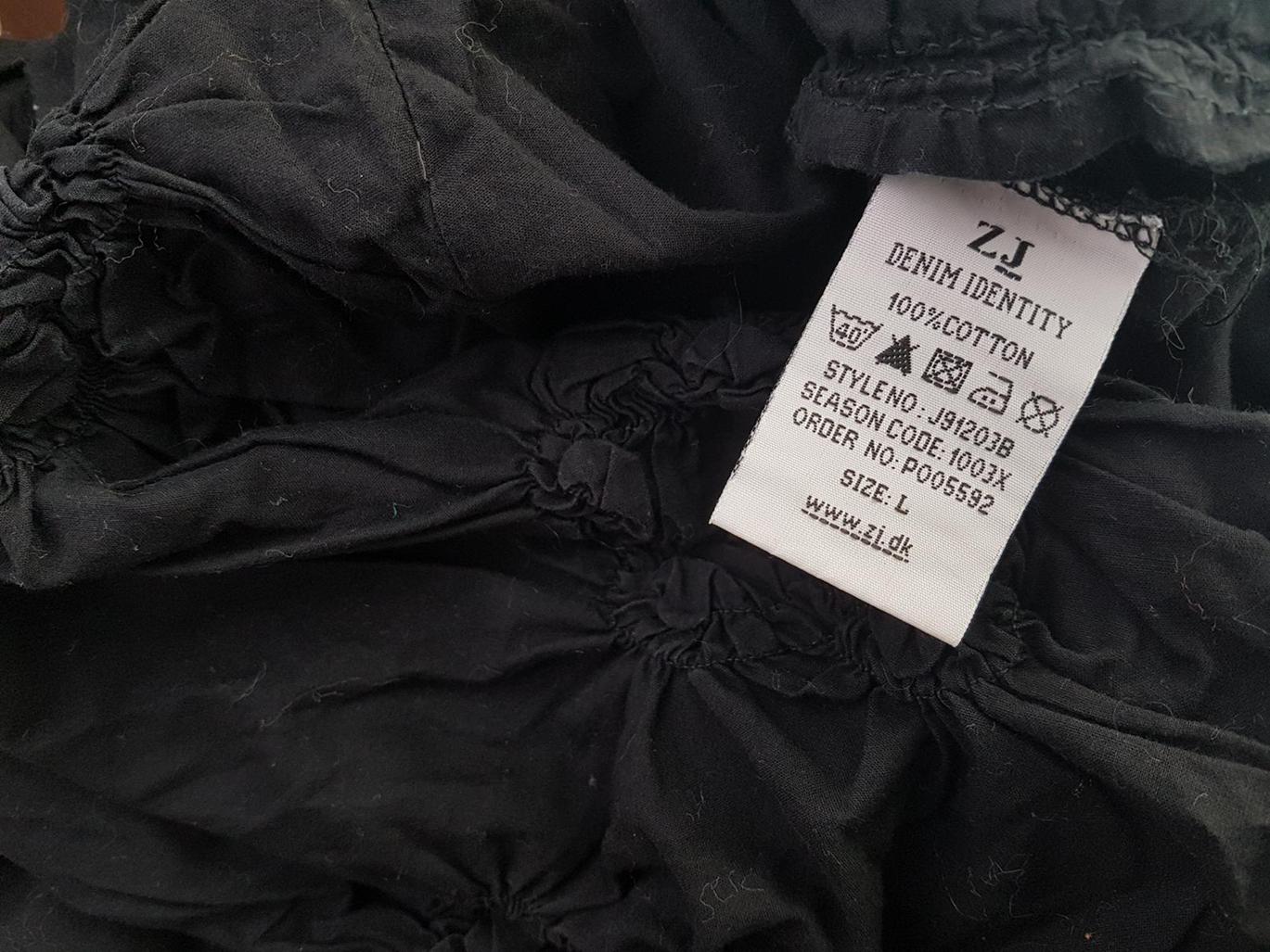 Zj denim Rozmiar L Kolor Czarny W łódkę Tunika Bluzka Rękaw 3/4 Materiał Bawełna 100%