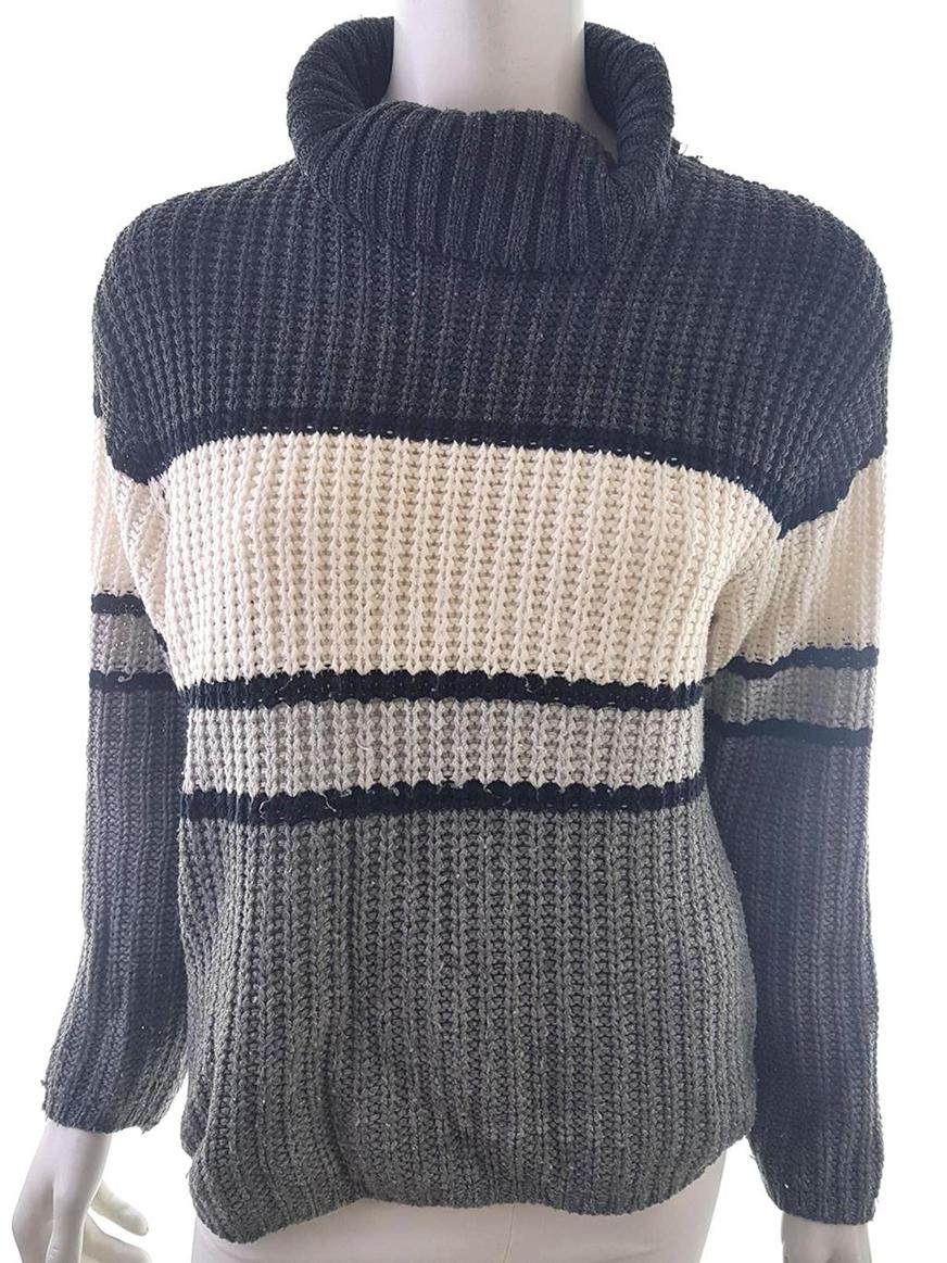 B Vintage Rozmiar XL Kolor Szary Golf Sweter Długi rękaw Materiał Akryl 100% Dzianina waflowa