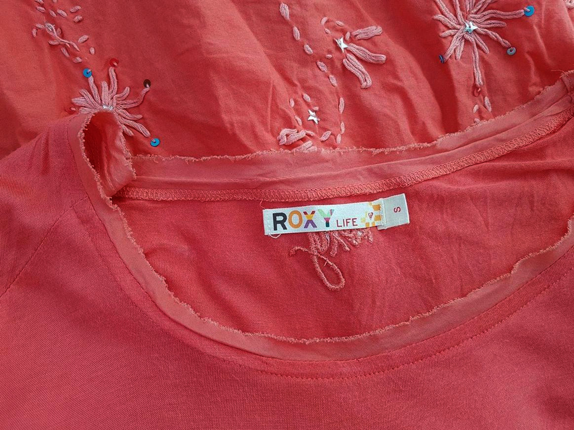 Roxy Rozmiar S Okrągły dekolt Tunika Bluzka Rękaw 3/4