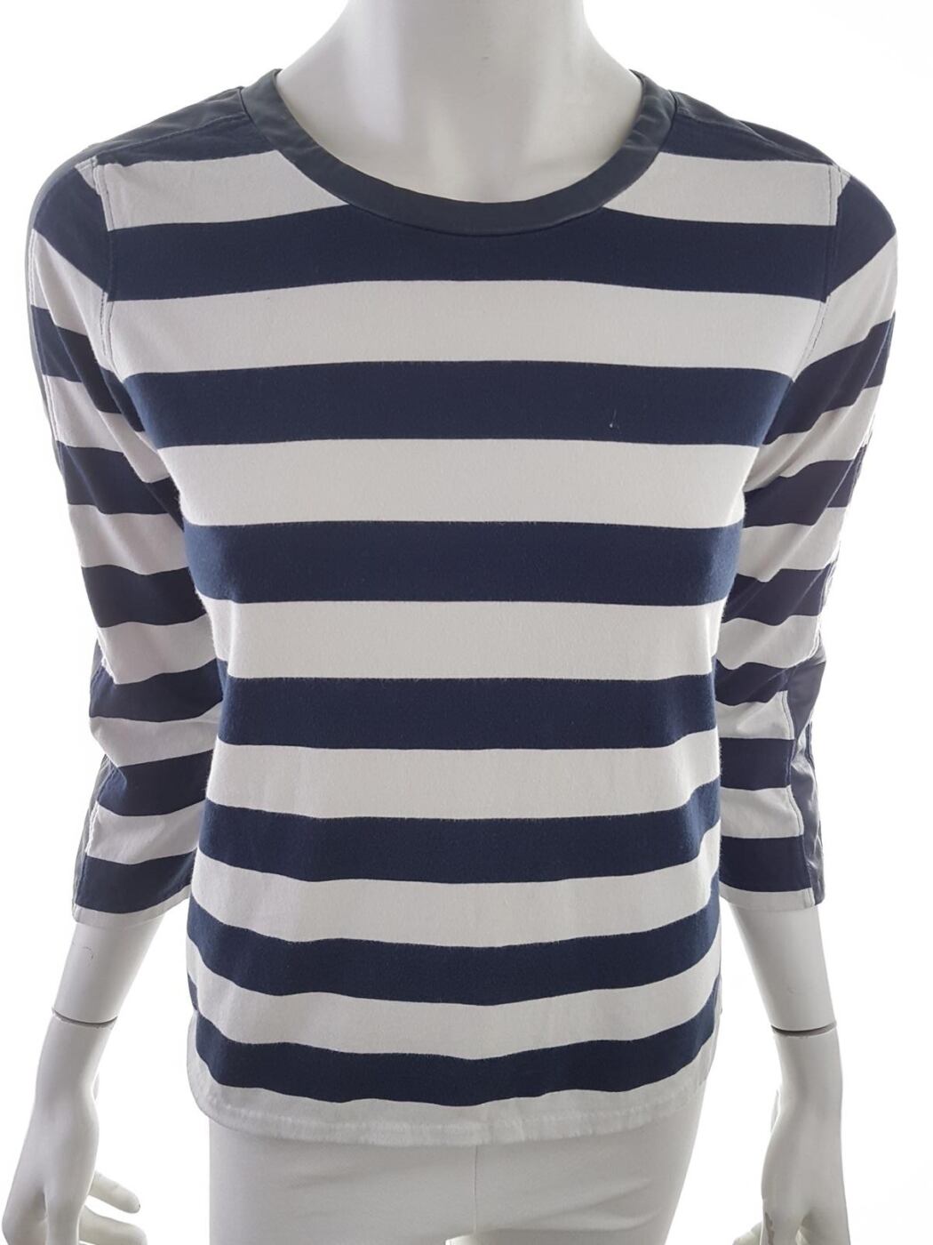 J.Crew Rozmiar S Pasy Crew Neck Bluzka Rękaw 3/4