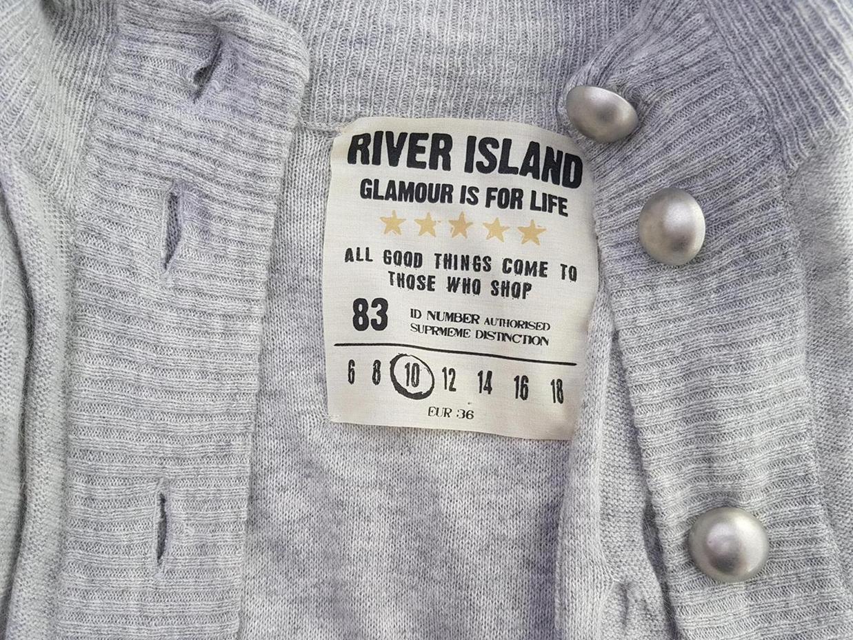 River island Rozmiar 10 (38) Pół golf Sukienka Sweterkowa Bezrękawnik Do Kolan