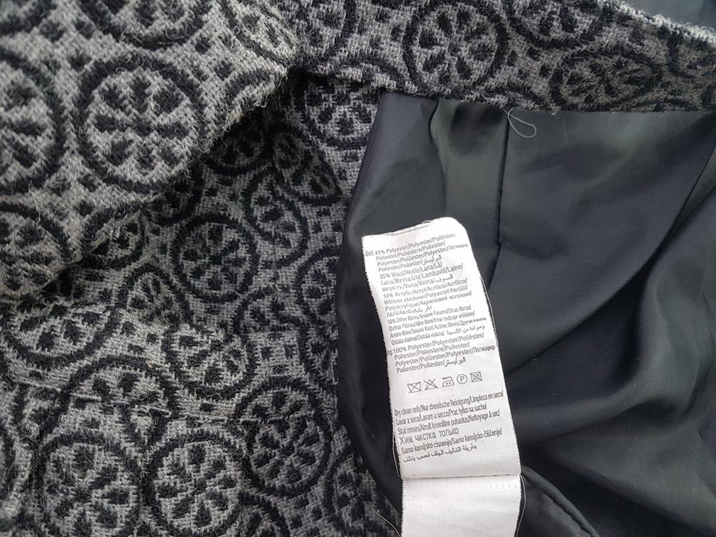 Vero moda Rozmiar L Kolor Szary Geometryczny Płaszcz Długi rękaw