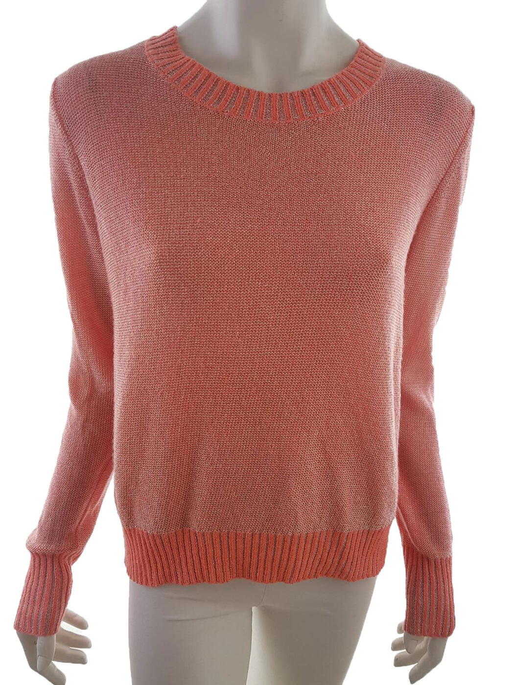 River island Rozmiar 14 (42) Kolor Różowy Crew Neck Sweter Długi rękaw Materiał Wiskoza Cienka dzianina