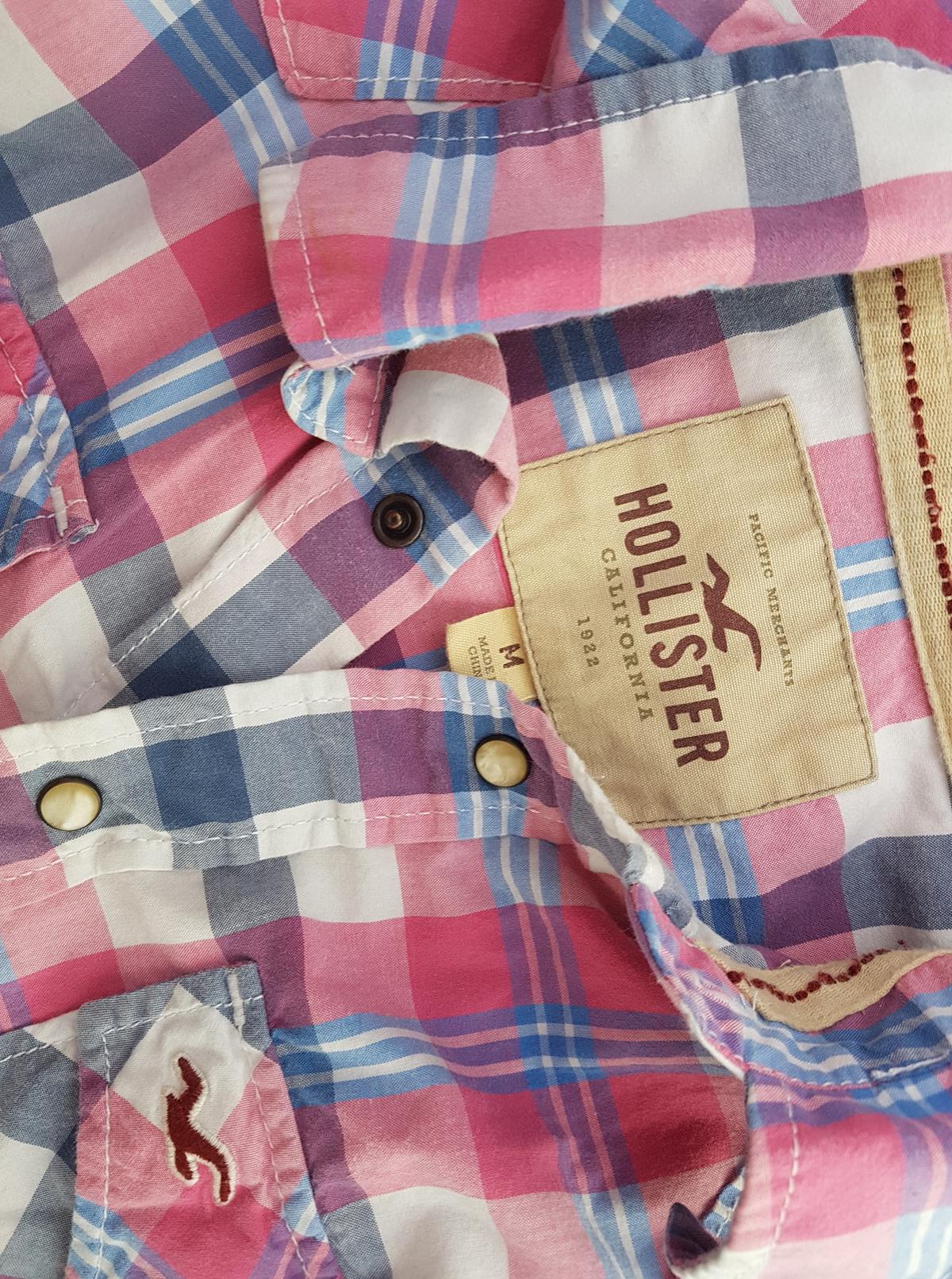 Hollister Rozmiar M Krata Kołnierz Męska Koszula Casual Długi rękaw Materiał Bawełna